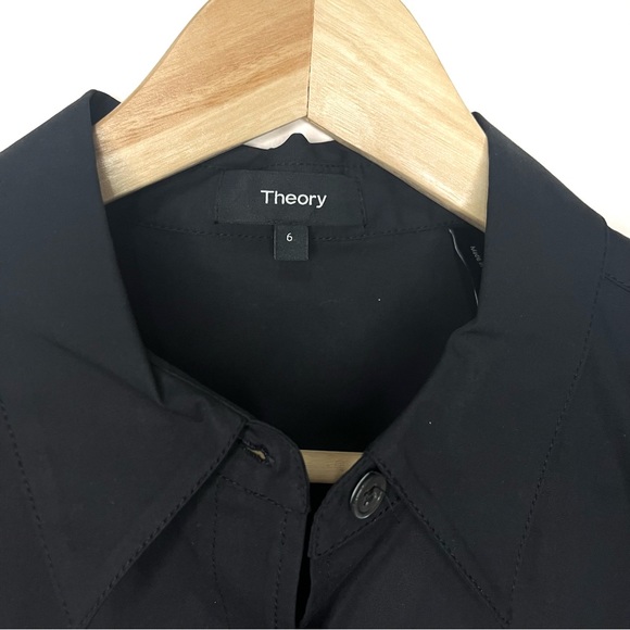 Theory Mayvine Cotton Poplin Button down Utility Dress Black Size 6 - Picture 6 of 9
